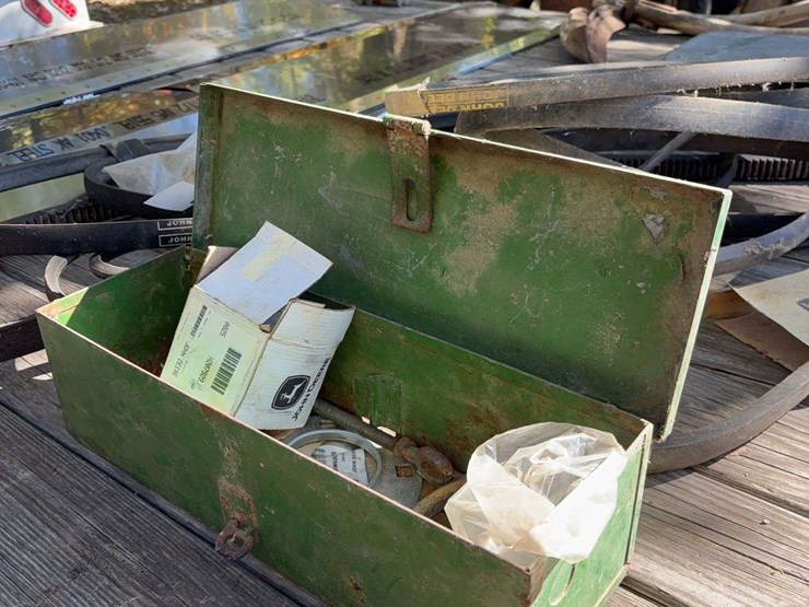 new-john-deere-combine-belts-and-parts,-pulleys,-and-toolbox.-image-4