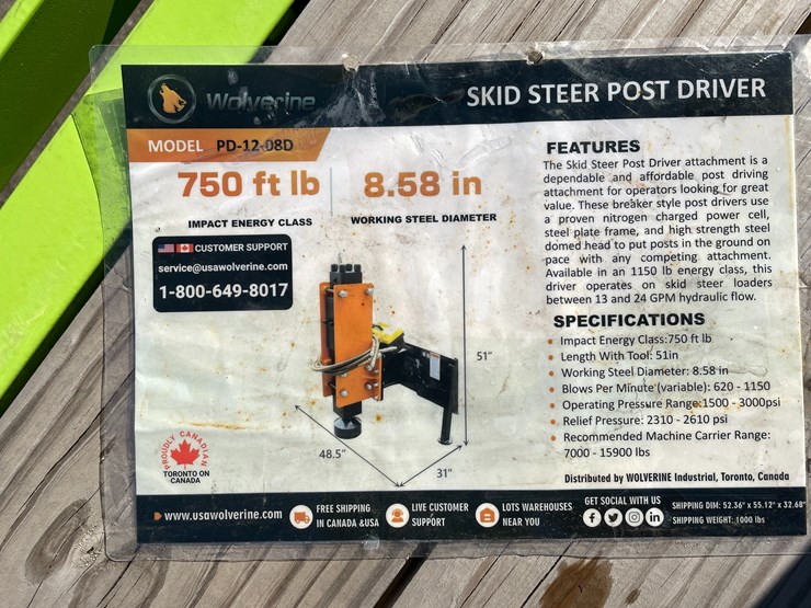 #5654-•-wolverine-unused-skid-steer-post-driver-image-15
