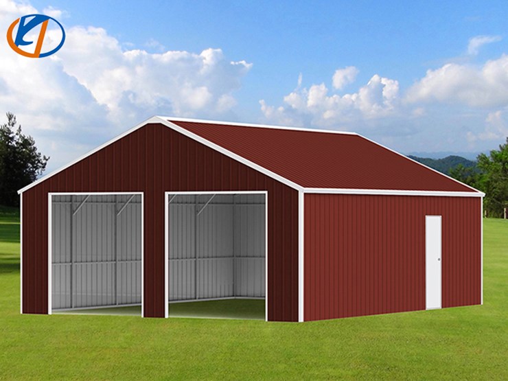 kj-heavy-duty-33'-x-25'-double-garage-steel-barn-shed,-m/n-k3325g,-unused-image-1