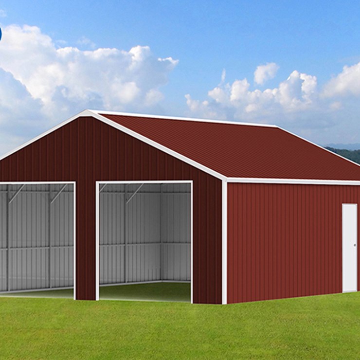KJ Heavy Duty 33' x 25' Double Garage Steel Barn Shed, M/N K3325G, Unused