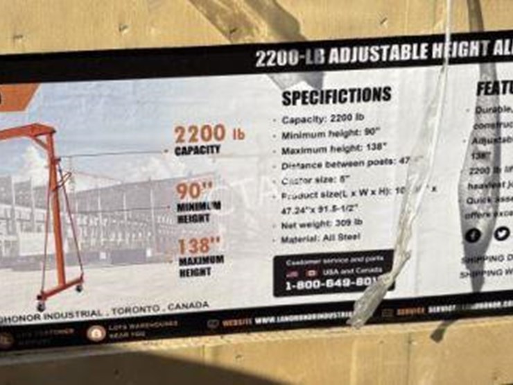 #6-•-2000-lb-adjustable-height-all-steel-gantry-crane-image-3