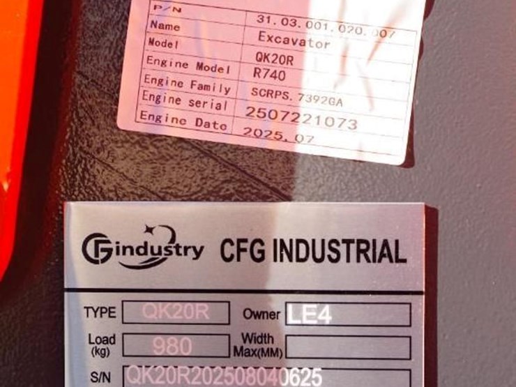 2025-cfg-industrial-qk20r-mini-excavator,-rato-gasoline-engine,-unused-image-2