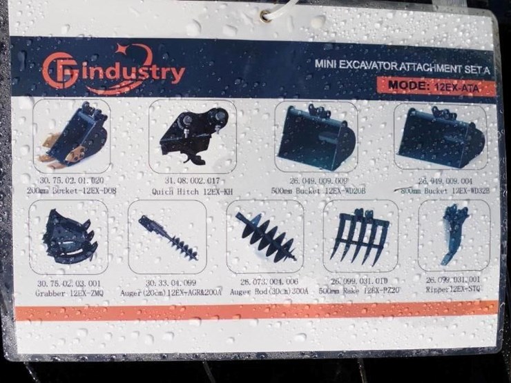 [9]-cfg-industrial-mini-excavator-attachments,-m/n-12ex-ata,-unused-image-2