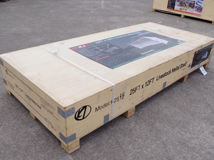 kj-heavy-duty-25'-x-12'-livestock-metal-shed,-m/n-k2512,-unused-image-2