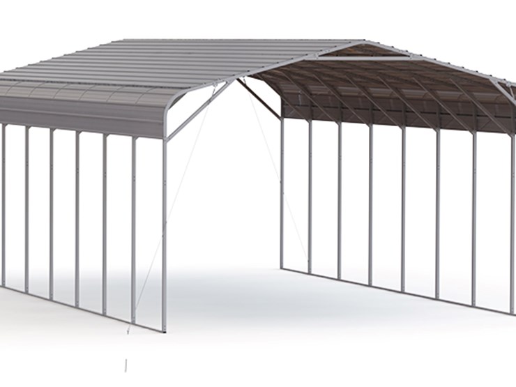 kj-heavy-duty-40'-x-20'-steel-carport-shed,-m/n-k4020,-unused-image-1