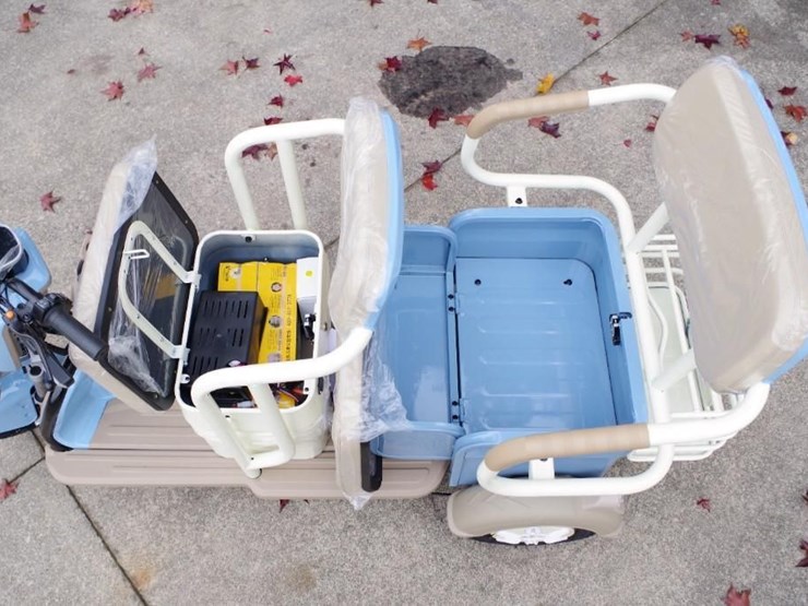 black-gold-electric-leisure-tricycle/mini-tourist-car/mini-golf-cart,-blue,-unused,-assembled-image-4