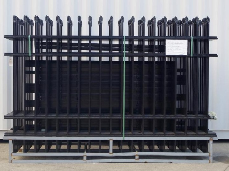 [22]-aboss-9.5'-x-6.25'-unleaded-powder-coated-wrought-iron-site-fence-panels-w/-(23)-posts-&-hard..-image-3