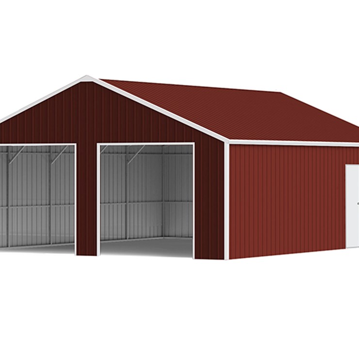 KJ Heavy Duty 23' x 22' Double Garage Metal Shed w/ Side Door Entrance, M/N K2223G, Unused