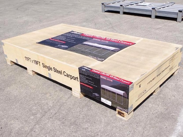 allmetal-11'-x-19'-all-steel-carport,-m/n-k1119,-unused-image-2