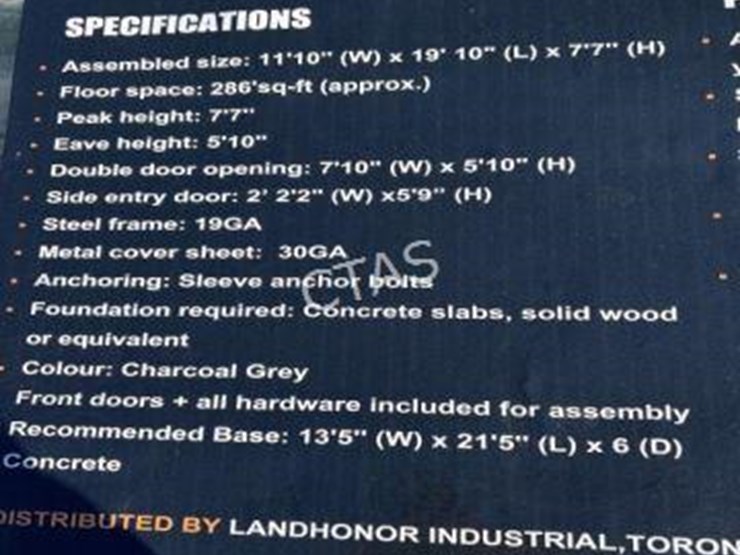 #8-•-11'-x-19'-metal-garage-shed-w/-double-front-doors-image-4