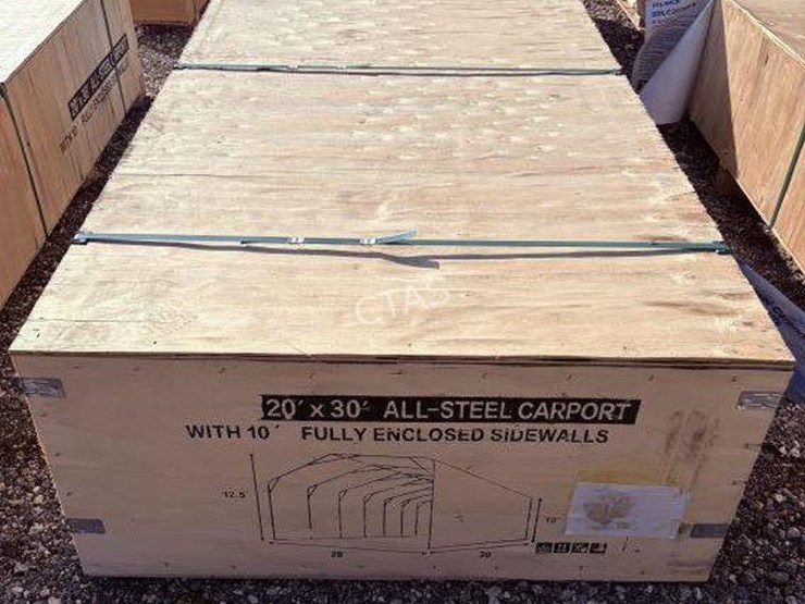 #22-•-20'-x-30'-all-steel-carport-w/-enclosed-side-walls-image-1