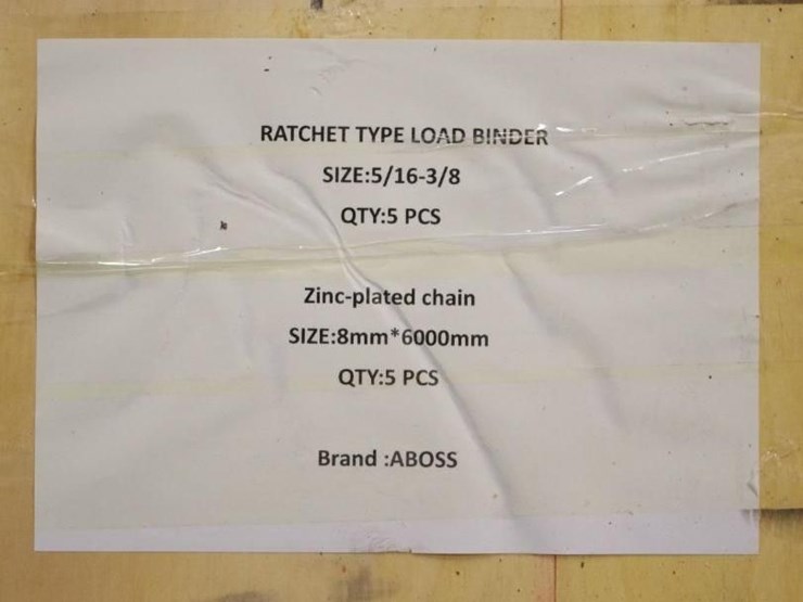aboss-ratchet-binders-&-chains:-(5)-binders-&-(5)-5/16"-x-20'-chains-w/-grab-hooks,-unused-image-3