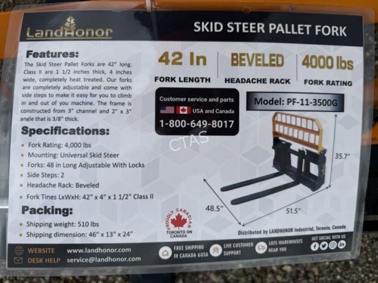 #117-•-land-honor-skid-steer-42"-pallet-forks-image-4