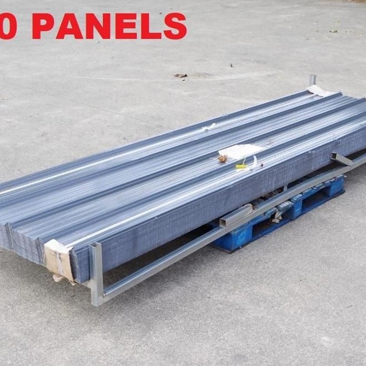 [200] ABOSS 116.3" x 35.8" Corrugated Steel Panels, Baked Paint Surface, Unused