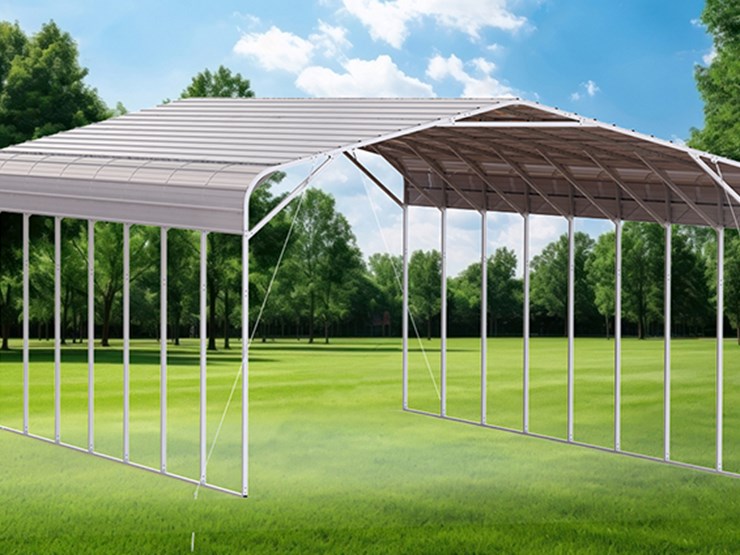 kj-heavy-duty-40'-x-20'-steel-carport-shed,-m/n-k4020,-unused-image-3