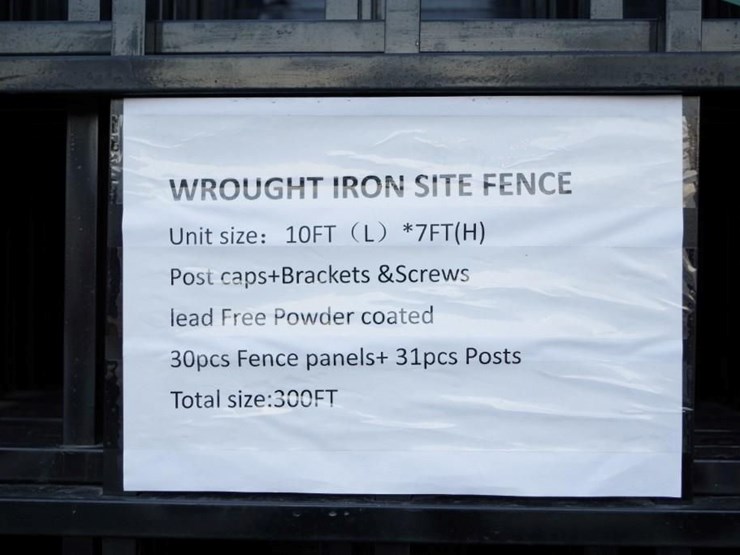 [30]-aboss-9.5'-x-6.25'-unleaded-powder-coated-wrought-iron-site-fence-panels-w/-(31)-posts-&-hard..-image-2