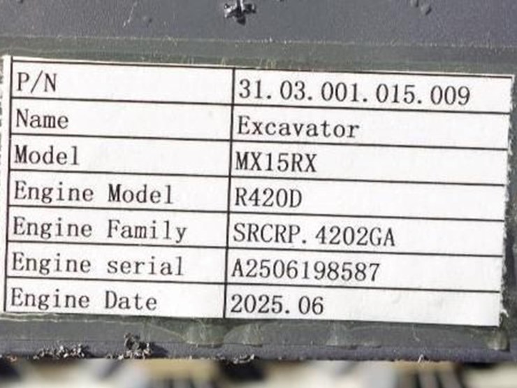 2025-cfg-industrial-mx15rx-mini-excavator-w/-pilot-system,-rato gasoline-engine,-unused-image-3