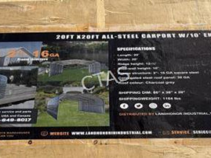#16-•-20'x20'-all-steel-carport-w/10'-enclosed-side-wall-image-3