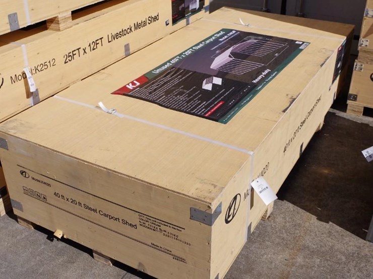 kj-heavy-duty-40'-x-20'-steel-carport-shed,-m/n-k4020,-unused-image-2