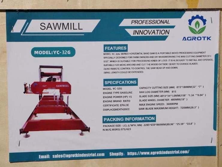 2025-agt-industrial-portable-sawmill,-m/n-yc-32g,-unused-image-3