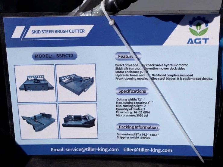 agt-industrial-skid-steer-2-blade-hydraulic 72"-brush-cutter,-m/n-ssrc72,-unused-image-2
