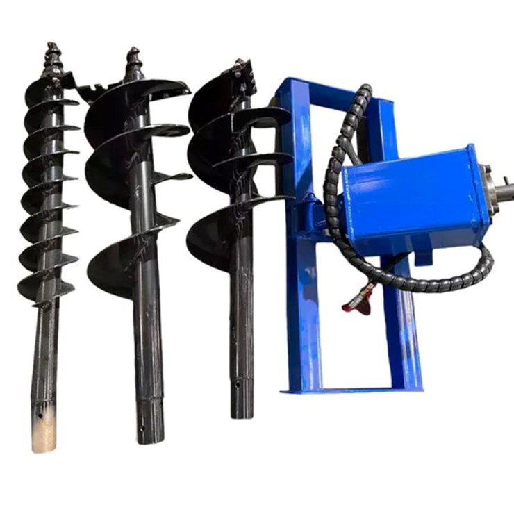 CFG INDUSTRIAL Heavy Duty Skid Steer Auger Attachment w/ (3) Drill Bits: 6", 12" & 14", M/N ECAG