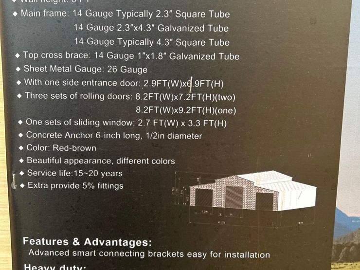 kj-heavy-duty-42'-x-30'-metal-storage-shed,-m/n-k4230g,-unused-image-5