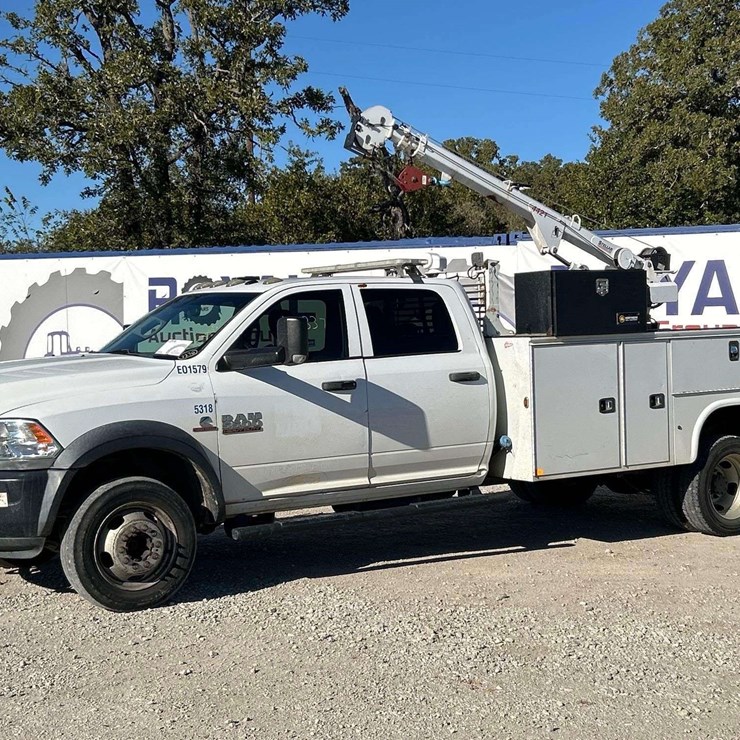 2016 Dodge Ram 5500 4x4 Crew Cab Stellar 4421 4,000lb 2 Ton Crane Service Truck