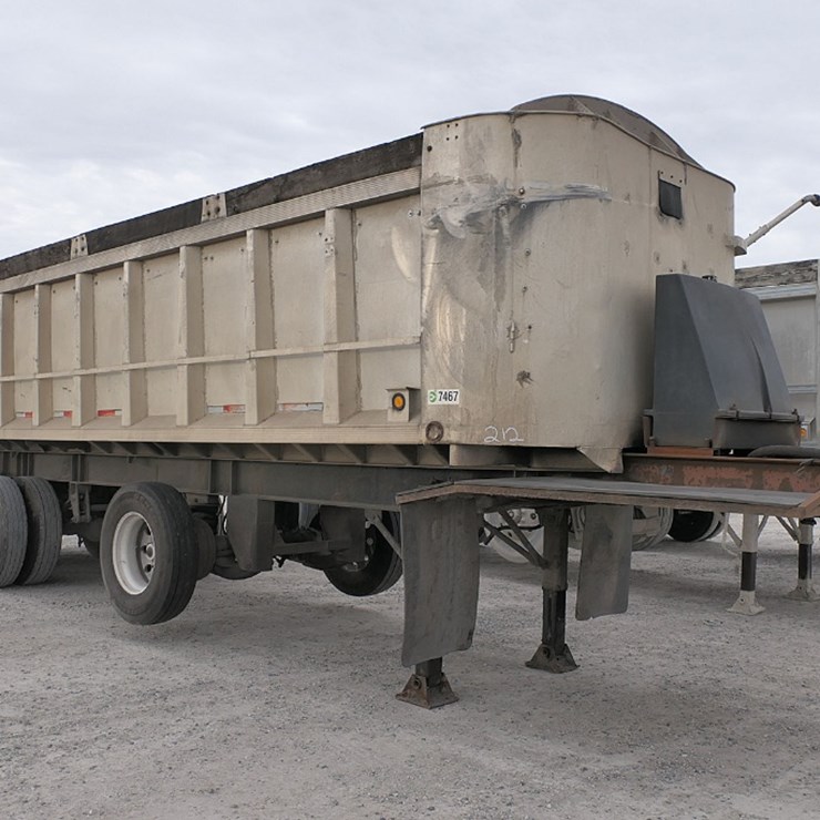 1973 East 28' Tandem Aluminum Dump Trailer, 9' Spread Axle, Steel Frame, Pl