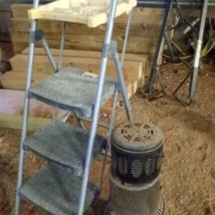 Folding Ladder + Heater