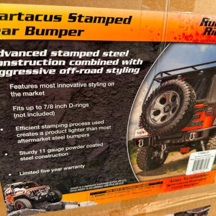 UNUSED SPARTACUS REAR BUMBER (FITS 2007-CURRENT