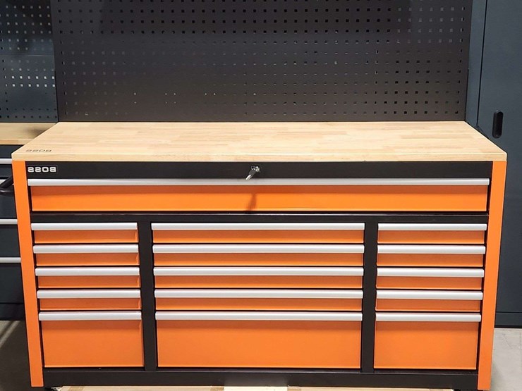 (assembled)-wheeled-tool-cabinet,-16-drawers,-492pc-tools-(orange-&-black)-image-1