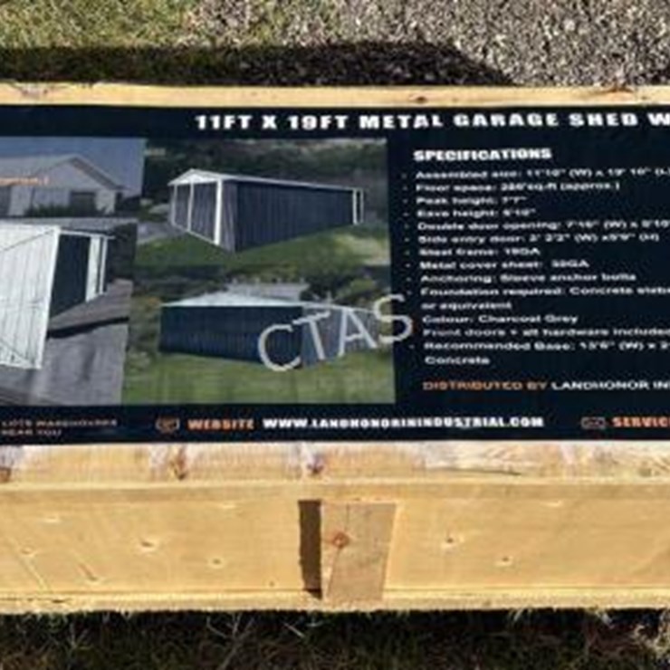#8 • 11' x 19' Metal Garage Shed w/ Double Front Doors