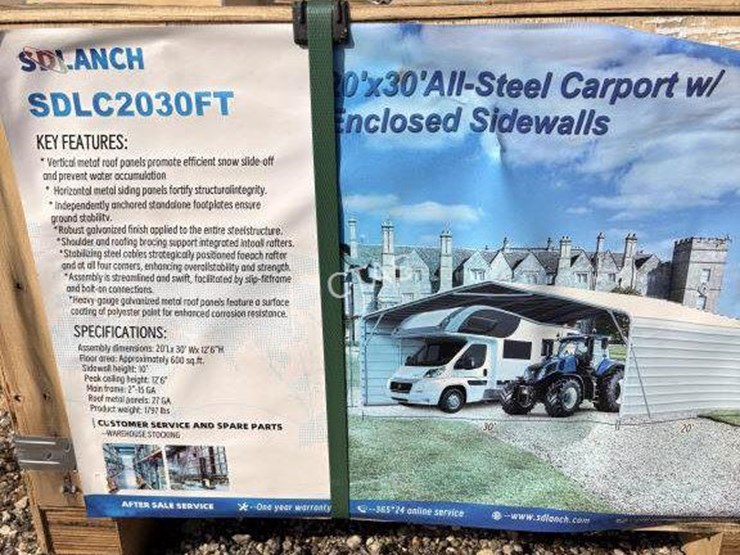 #24-•-20'-x-30'-all-steel-carport-w/-enclosed-side-walls-image-8