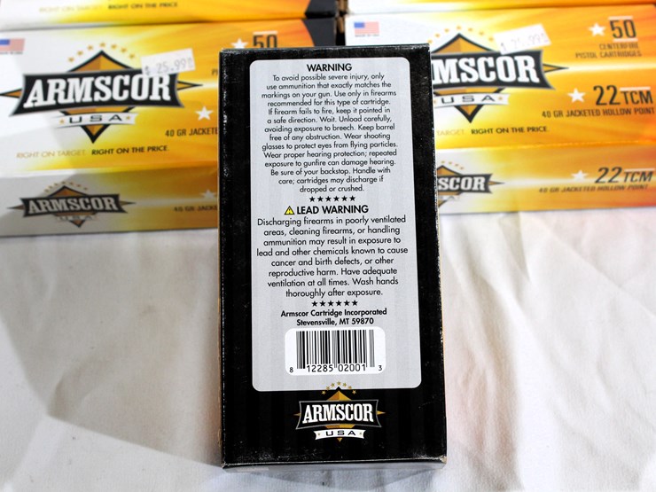 #454-•-(5)-boxes-armscor-22-tcm-pistol-cartridges-ammo-image-3