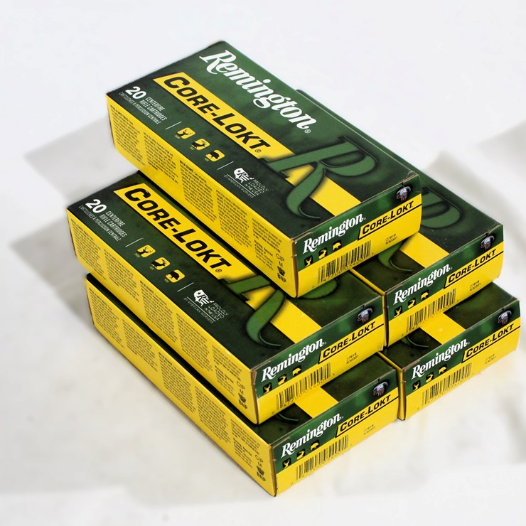 #503 • (5) BOXES REMINGTON CORE-LOKT RIFLE CARTRIDGES AMMO