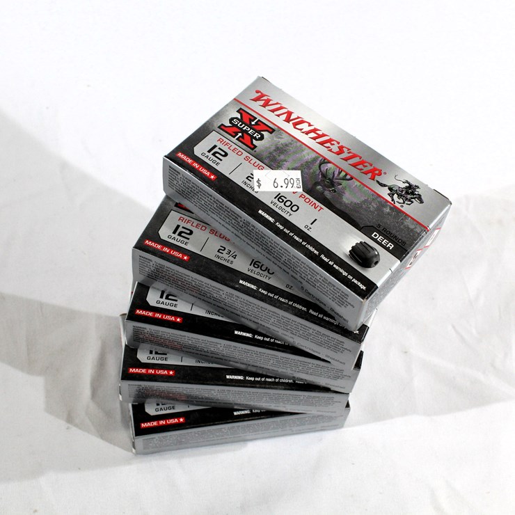 #461 • (5) BOXES WINCHESTER DEER SHOT 12 GA AMMO
