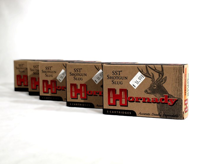 #485-•-(5)-boxes-hornaday-shotgun-sst-slug-ammo-image-1