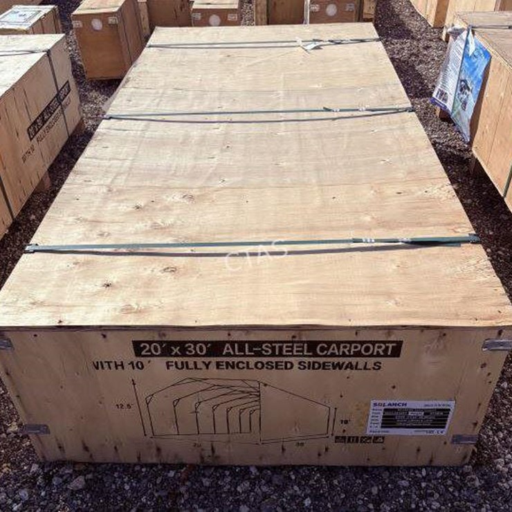 #23 • 20' x 30' All-Steel Carport w/ Enclosed Side Walls