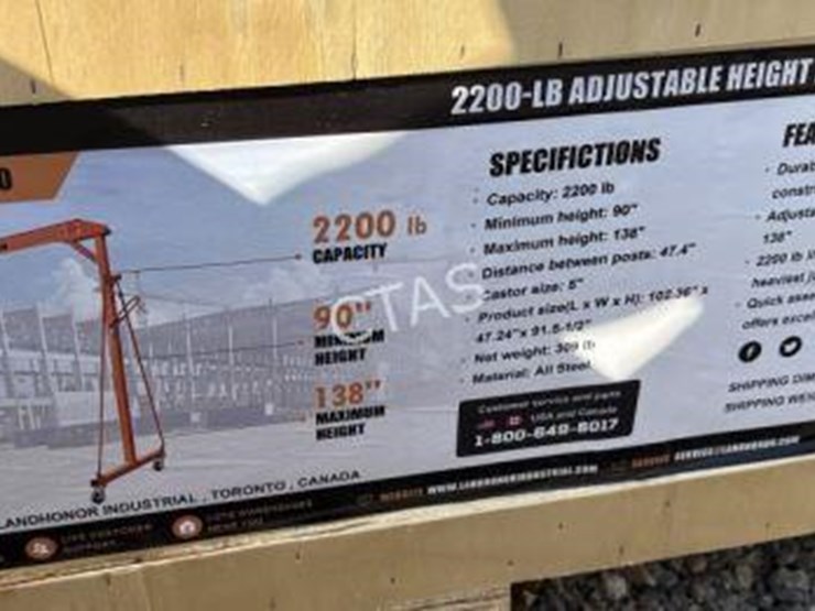 #17-•-2,000-lb-adjustable-height-all-steel-gantry-crane-image-3