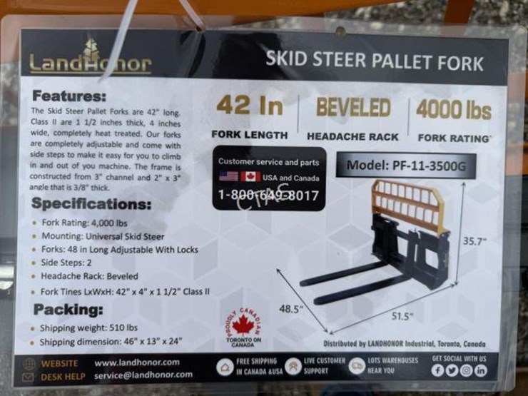 #118-•-land-honor-skid-steer-42"-pallet-forks-image-4