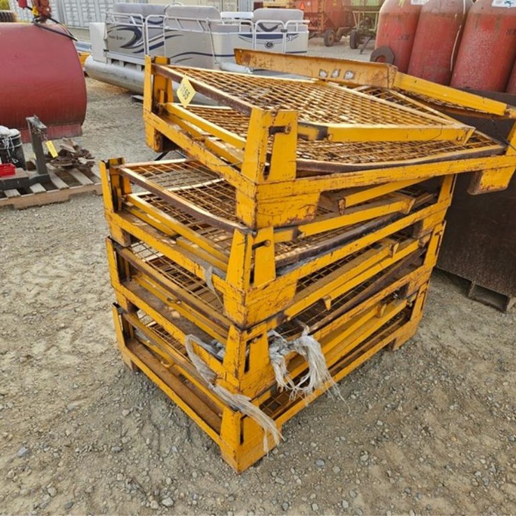 #3155 • (4) Folding Steel Wire Crates
