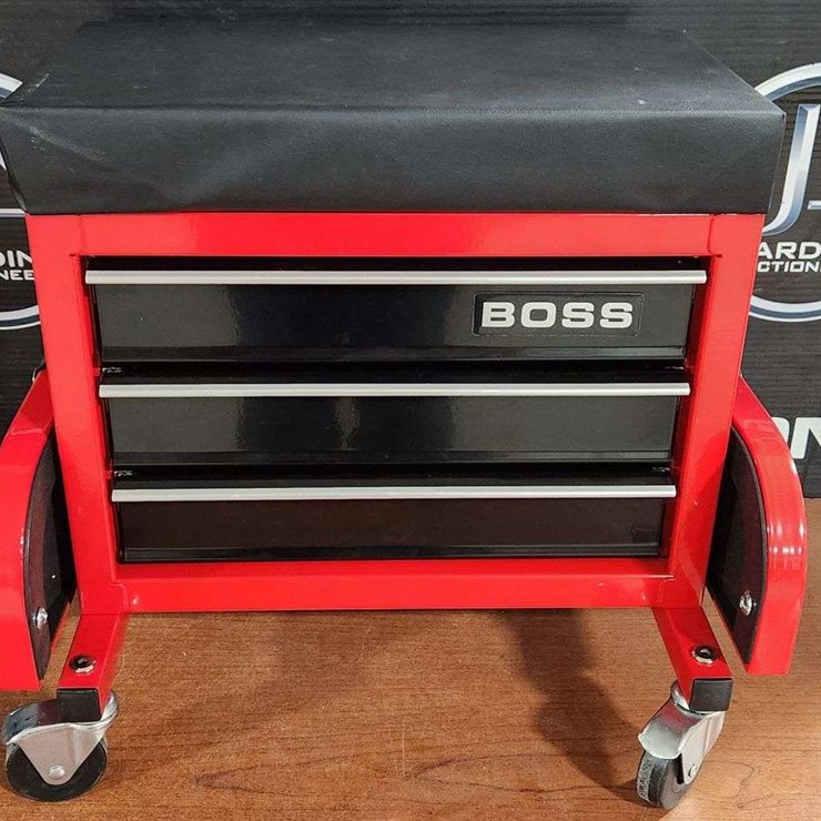 Wheeled Stool Tool Box, 3 Drawers, Magnetic Trays