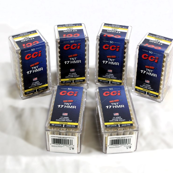 #489 • (6) BOXES CCI TNT 17 HMR AMMO