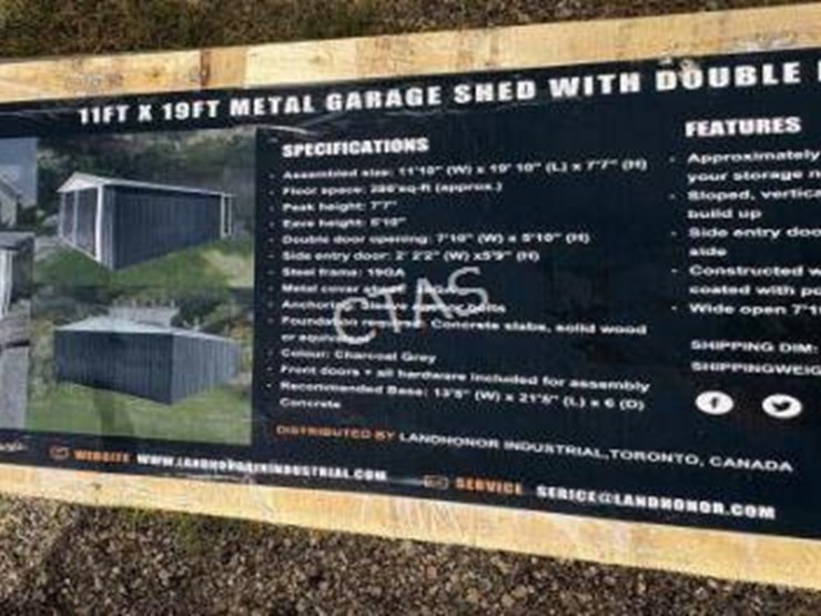 #7-•-11'-x-19'-metal-garage-shed-w/-double-front-doors-image-3
