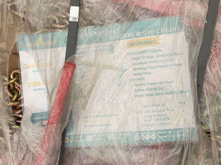 (6)-5/16”-x-20’-grade-70-transport-chains-with-(8)-5400-lb-ratchet-binders-image-4