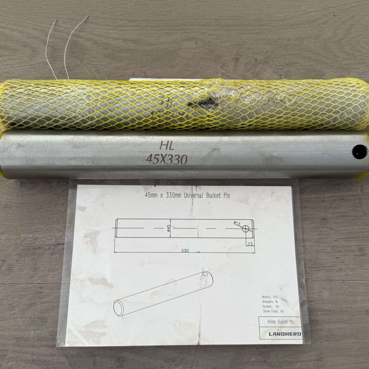 (2) HL 45x330 Universal Bucket Pins, Hardened Steel