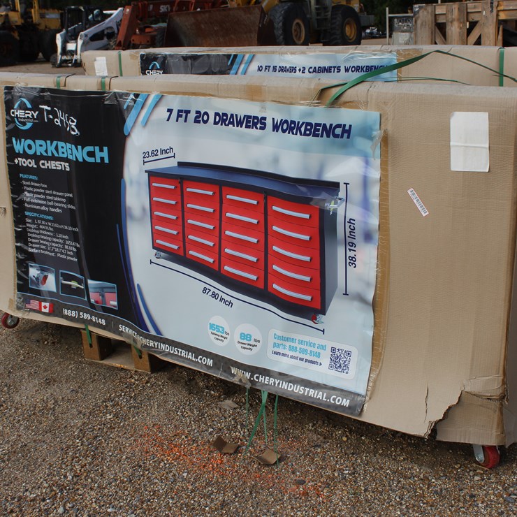 #3451 • CHERRY INDUSTRIAL 7FT WORK BENCH