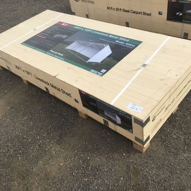 Unused 25ft x 12ft Livestock Metal Shed.