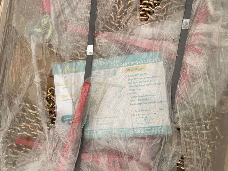 (6)-5/16”-x-20’-grade-70-transport-chains-with-(8)-5400-lb-ratchet-binders-image-2